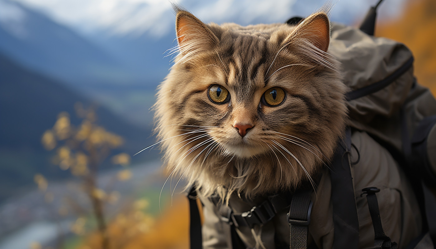 Amener son chat de compagnie pour partir en randonnée